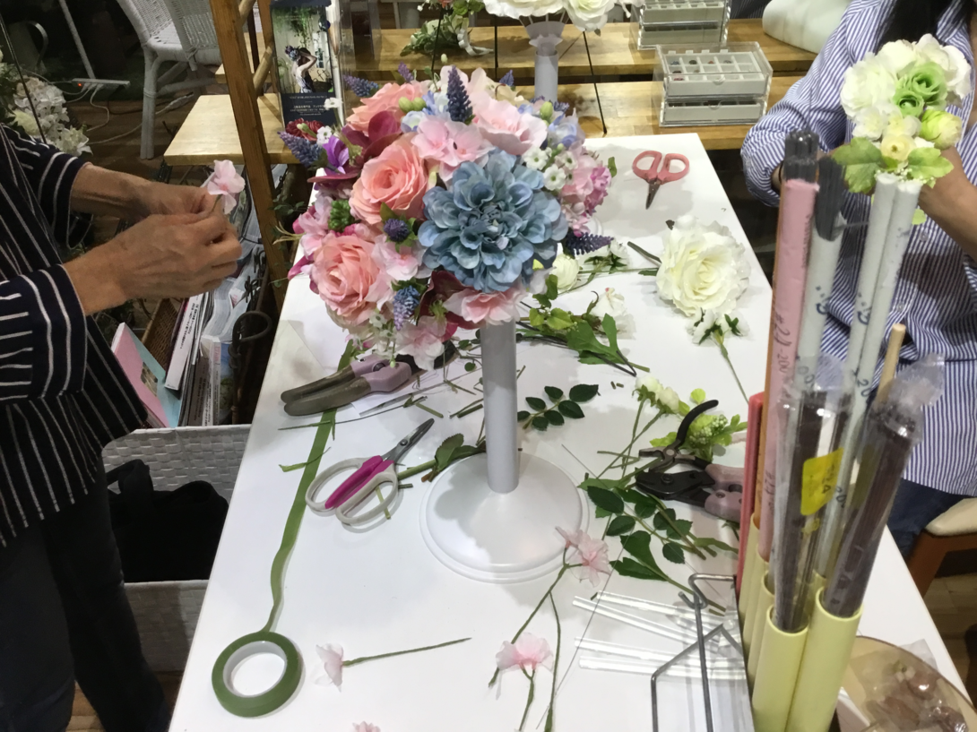 ブーケレッスン　西宮市　造花