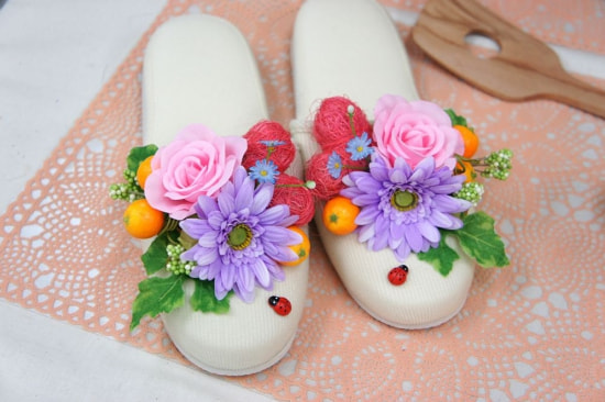 お花のスリッパ　オーダーメイド