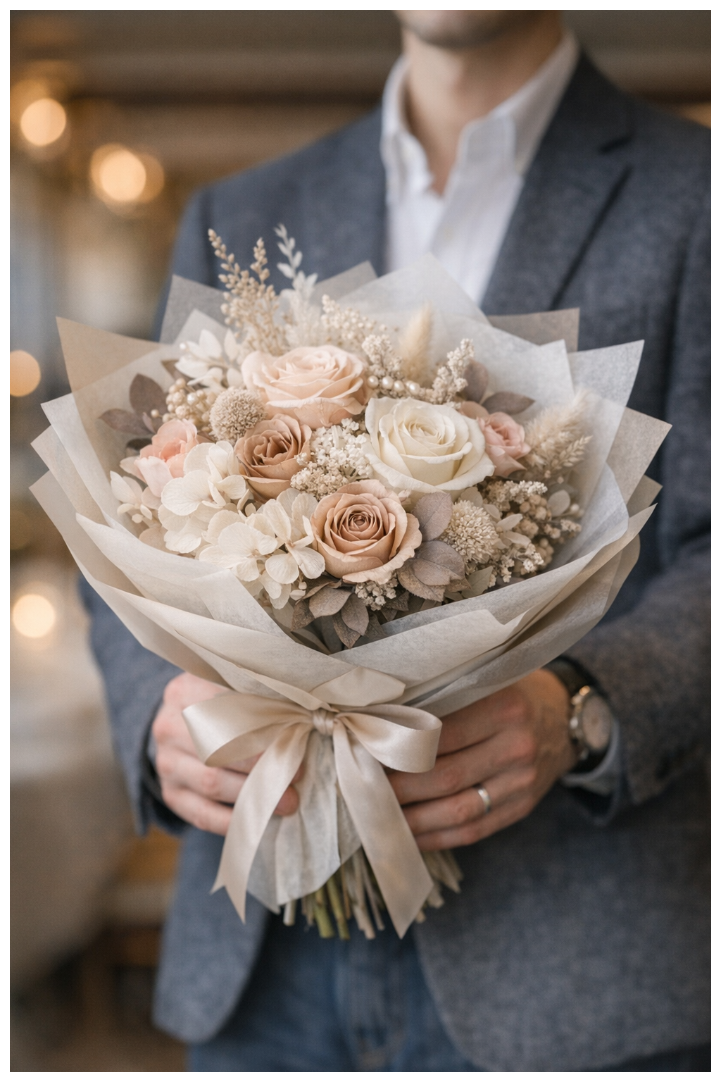 プロポーズの花束　西宮市　枯れない花