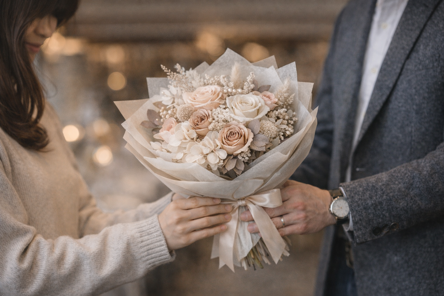 プロポーズの花束　西宮市　枯れない花
